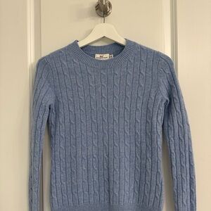 Vineyard Vines Light Blue Cashmere Cable Knit Sweater